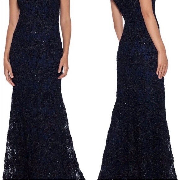 Xscape Navy Blue Off-Shoulder Dress - Picture 5 of 7